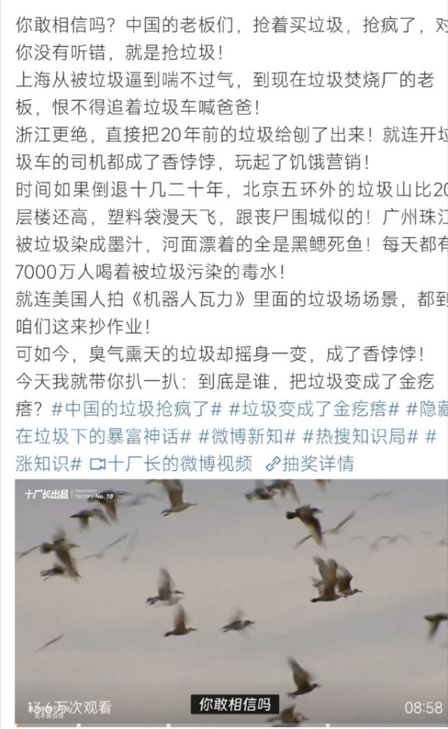 你敢相信吗?中国的垃圾被抢疯了