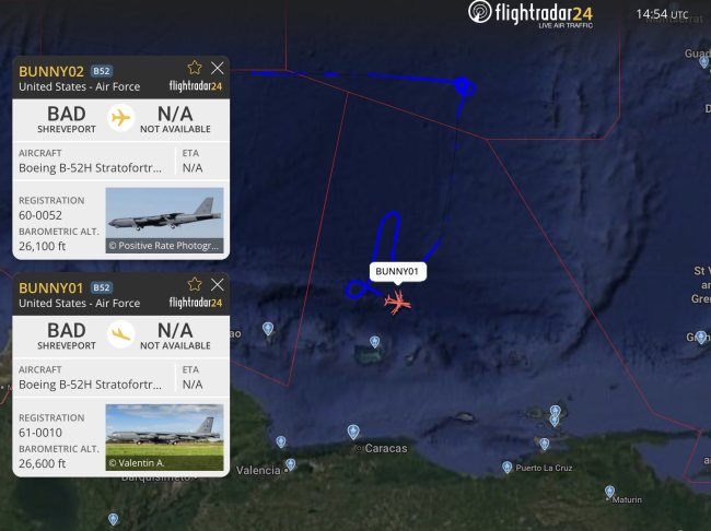武力示威加码，3架B-52飞往委内瑞拉近海空域