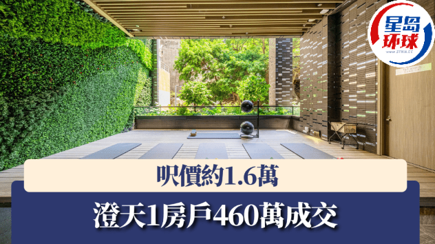 澄天1房户460万成交，呎价约1.6万