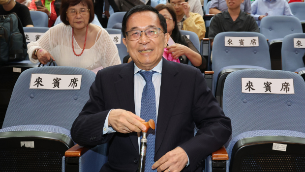 前台领导人陈水扁19日出席凯达格兰学校举行的“2025黄信介先生纪念讲座”活动