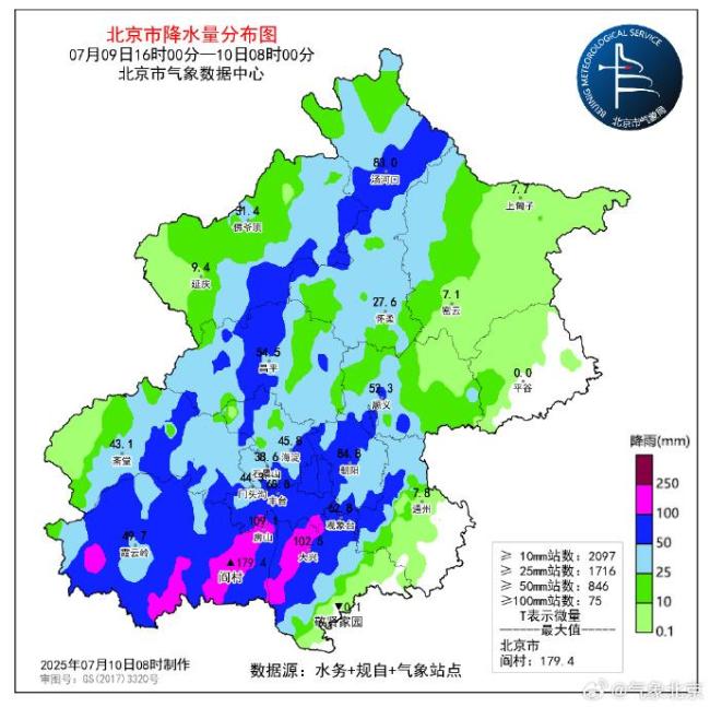 北京大部分地区出现强降水