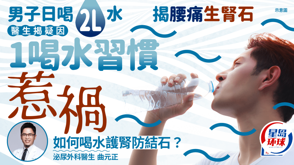 男子日喝2L水仍生肾石 男子日喝2L水仍生肾石