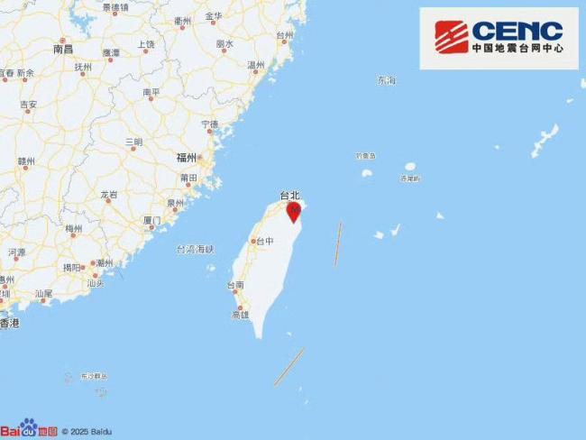 台湾宜兰县发生4.6级地震 震源深度33公里