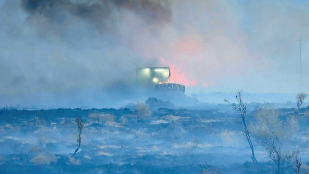 加州东部印约县爆发“银色山火”。