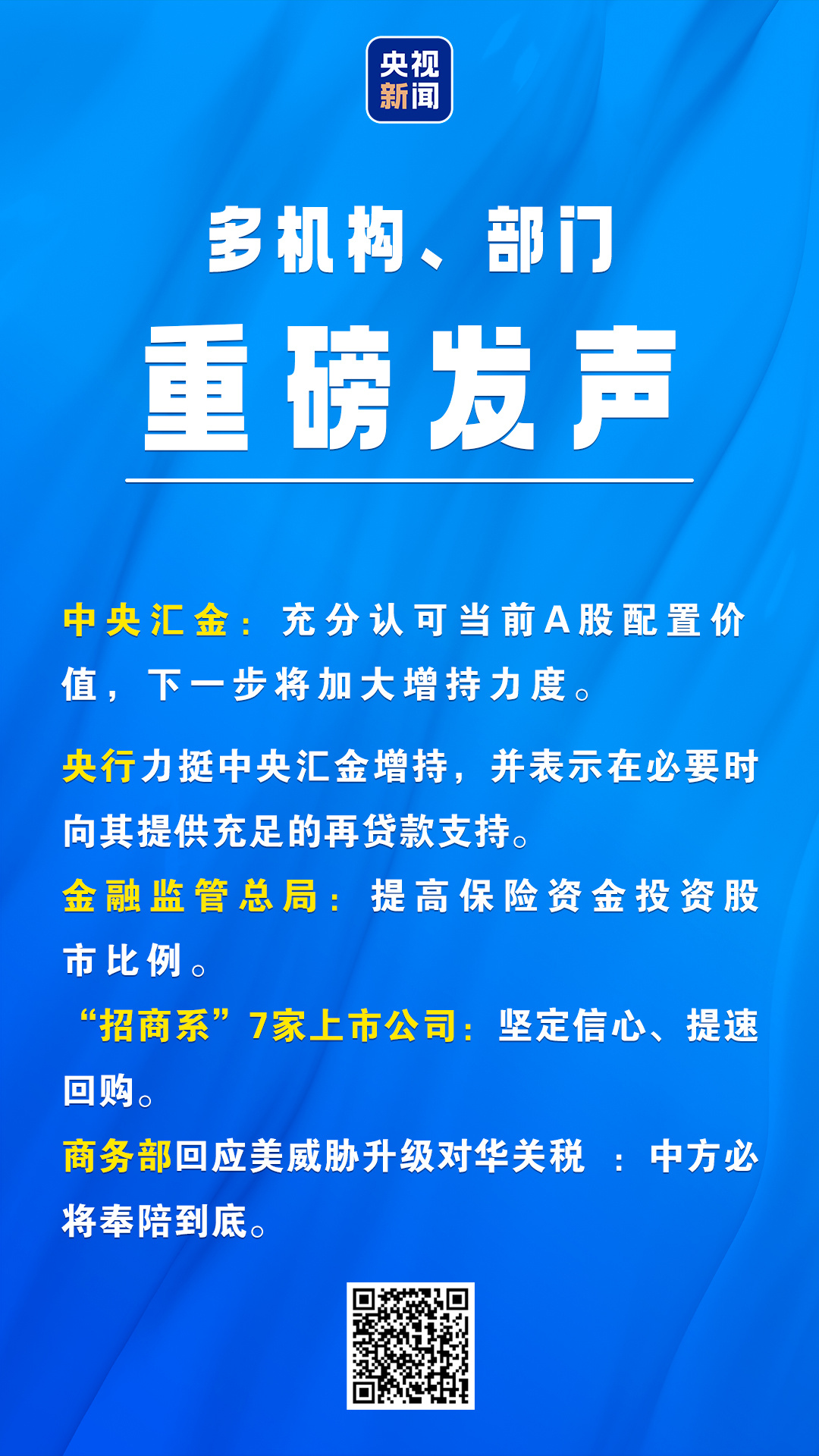 力挺资本市场 开盘前多部门多机构集体重磅发声