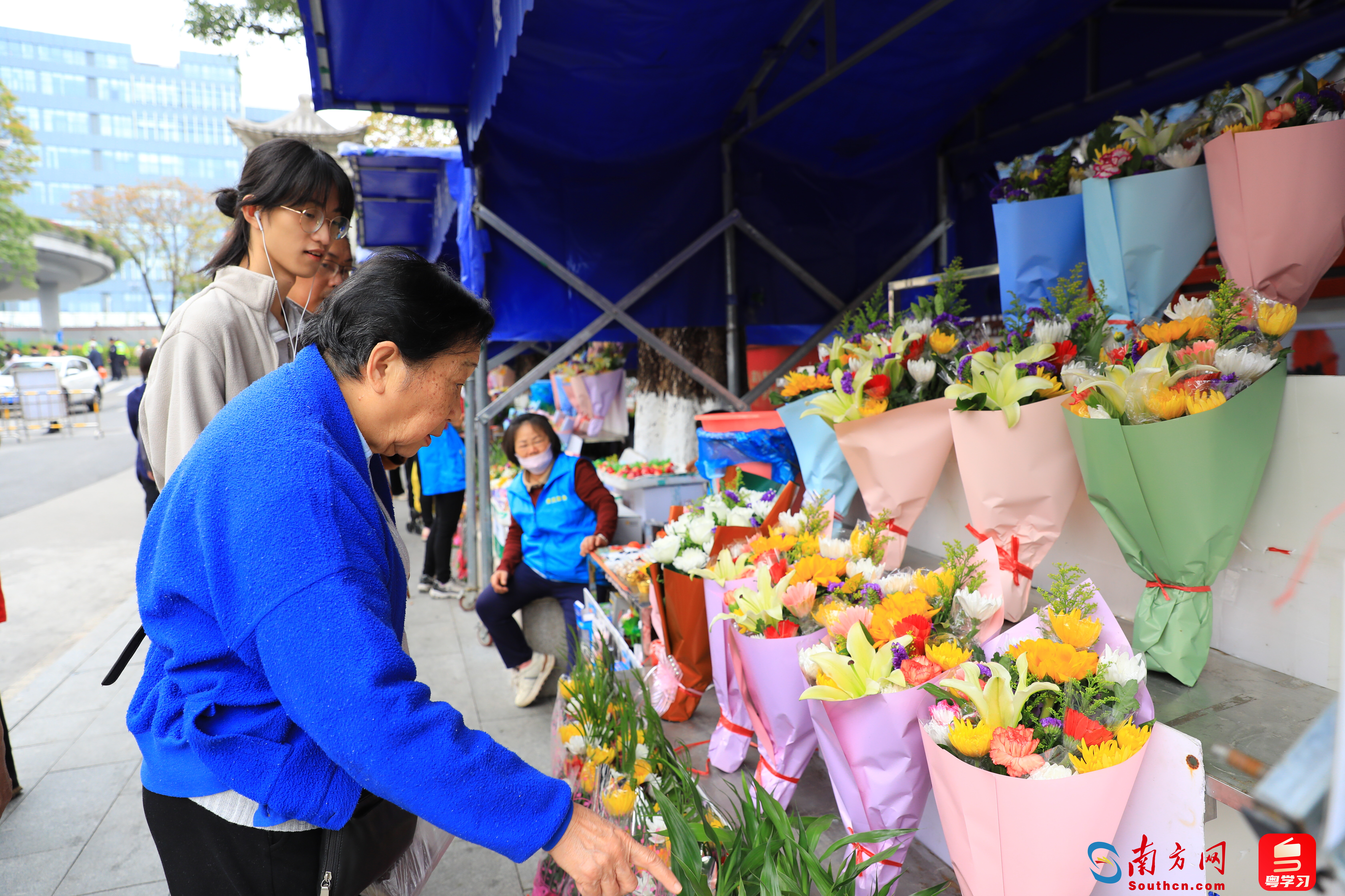 市民选购鲜花祭扫