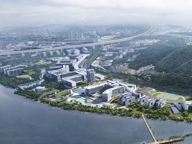 大湾区大学滨海湾校区效果图。 大湾区大学滨海湾校区效果图。