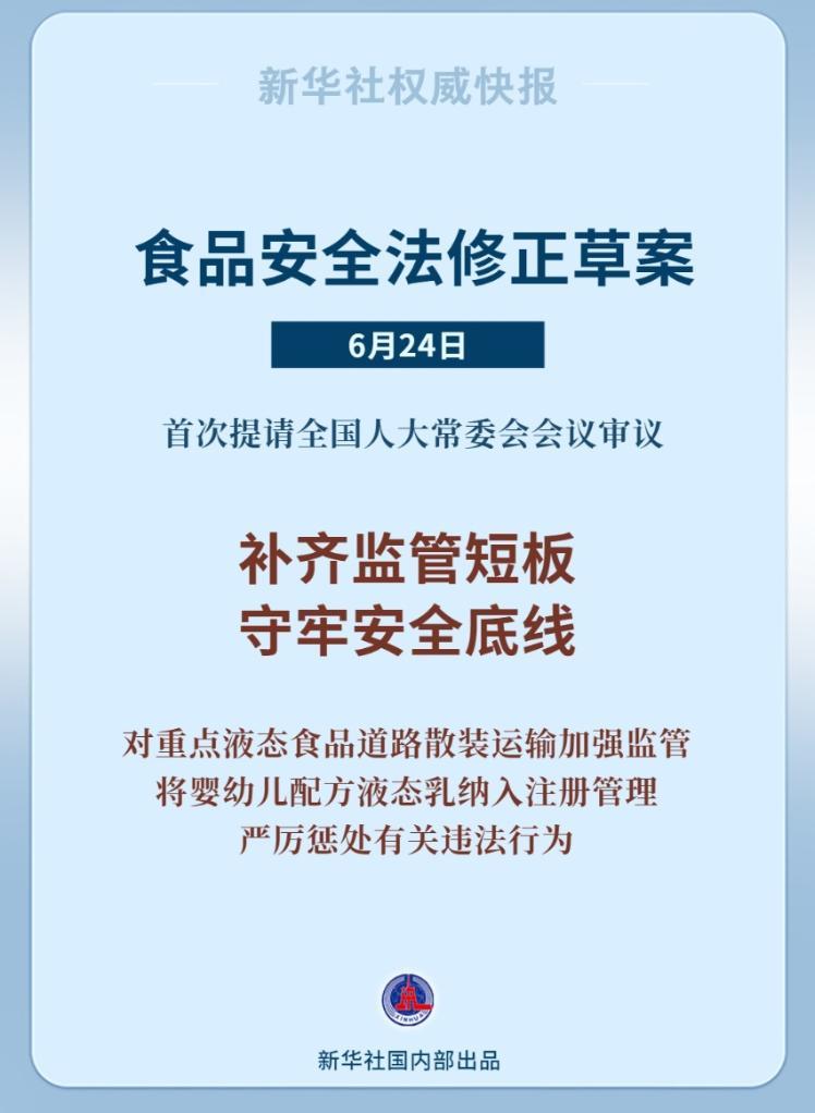 新华鲜报丨补监管短板!食品安全法“小切口”修改