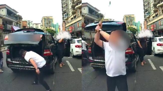 当地回应奔驰车司机别车砸车