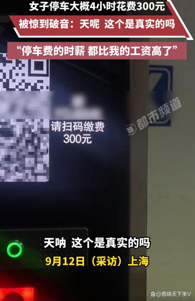 停车4小时收300女子惊到破音