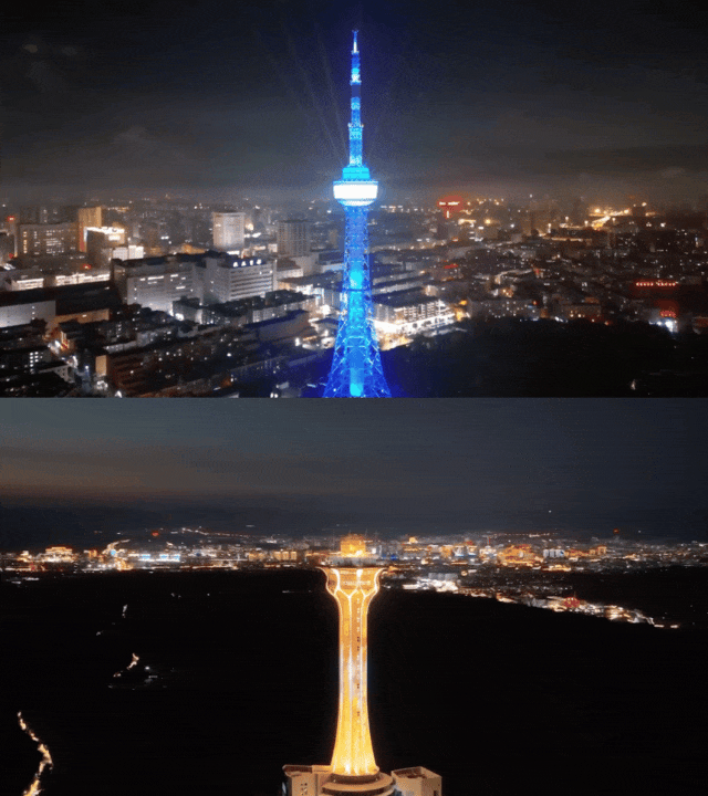 双塔对望:一束光,两座城的文化共鸣