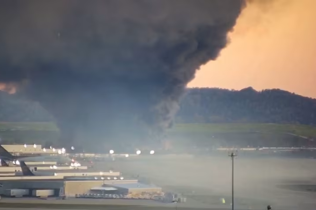 美货机坠毁细节披露:飞机起飞时左翼起火引擎脱落 