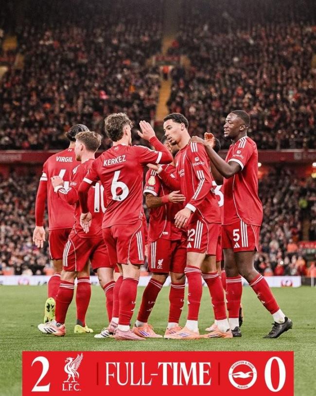 萨拉赫复出 利物浦2-0击败布莱顿