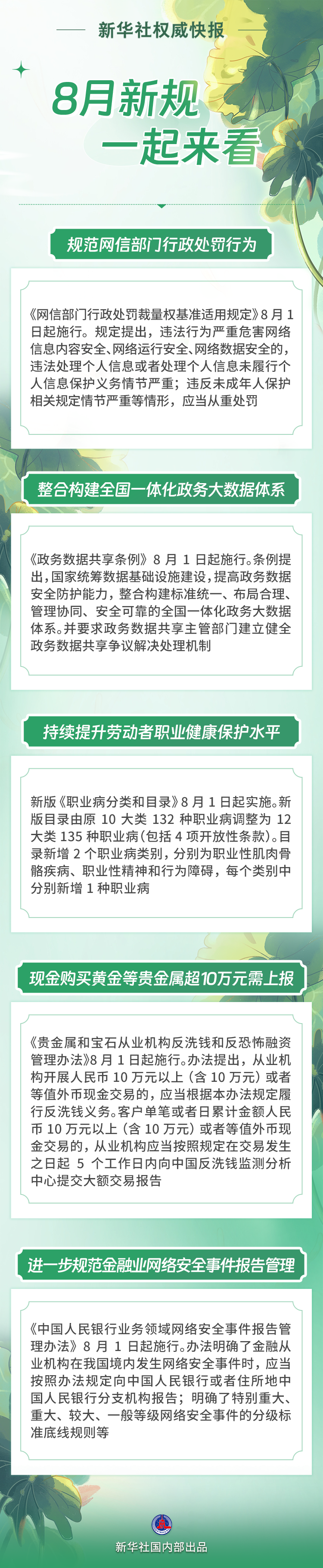 新华社权威快报 | 8月新规，一起来看