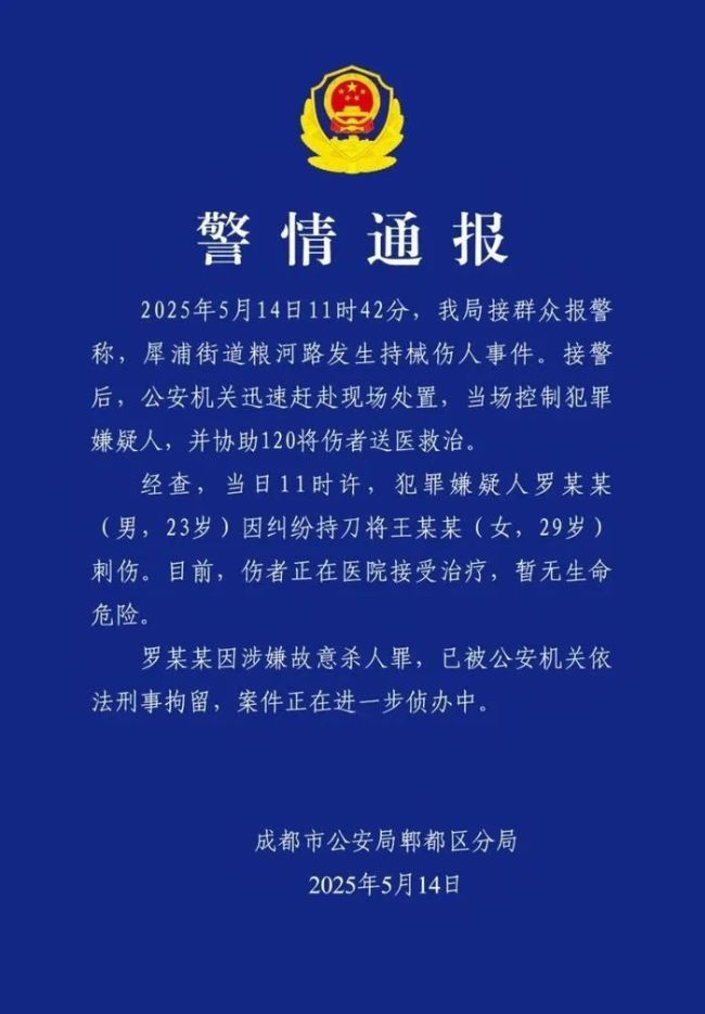 成都发生持刀伤人事件