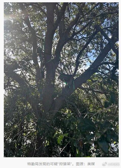 特朗普专机着陆区，惊现“狩猎架”