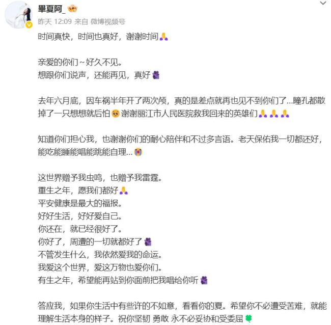 好声音选手毕夏车祸 半年开颅两次