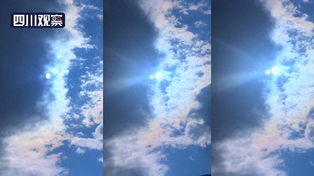 四川巴塘现双日凌空