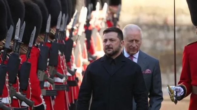 英王查尔斯在温莎城堡接见泽连斯基