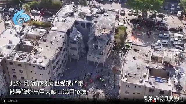 以色列城市被炸 地标大楼窗户剥落