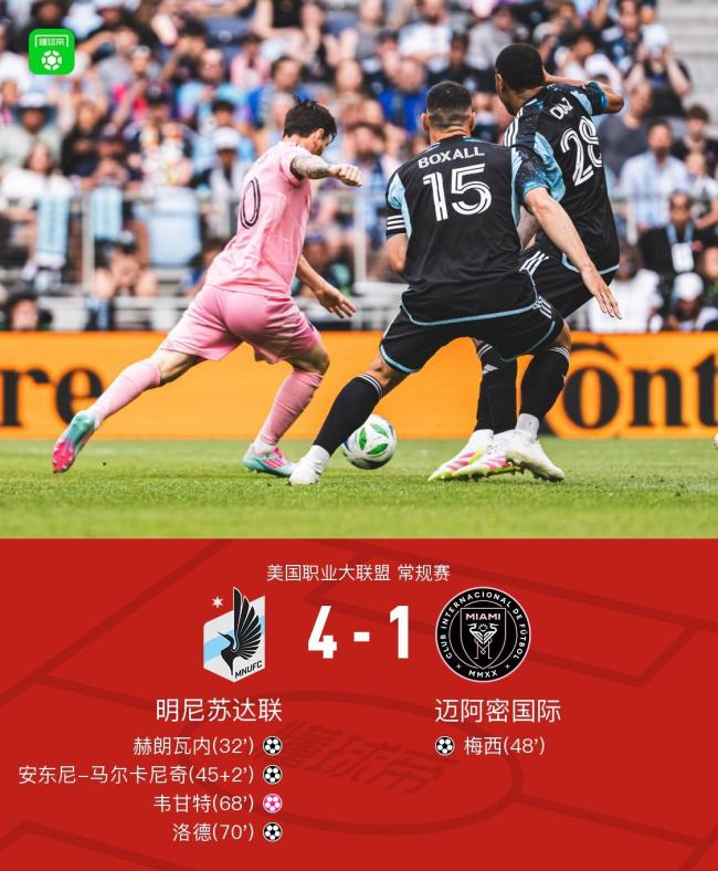 迈阿密国际1-4明尼苏达联