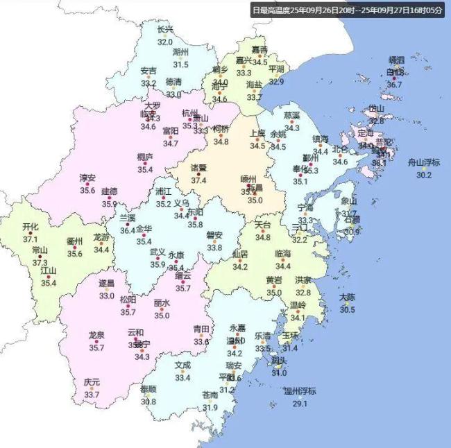 浙江高温扎堆！接下来的天气起伏有点大