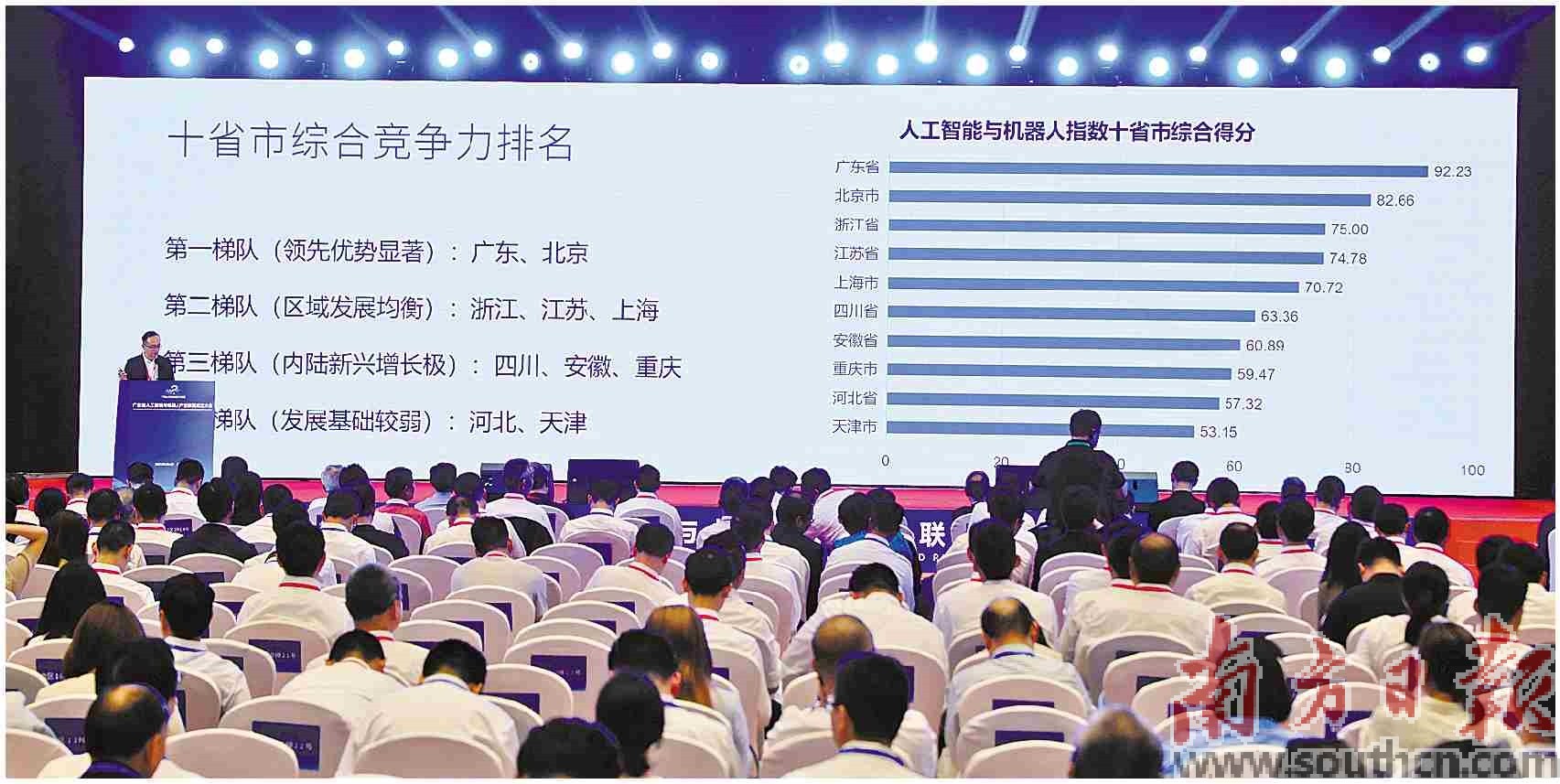 大会发布AIR珠江指数报告,对全国十省市及四大经济圈的人工智能与机器人产业发展水平开展系统性评估。