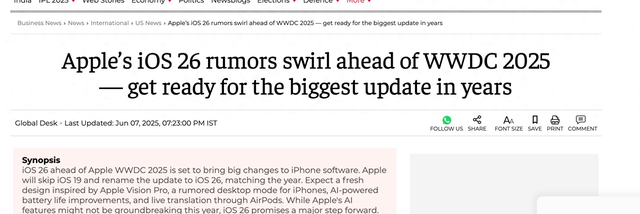 iOS26更新汇总