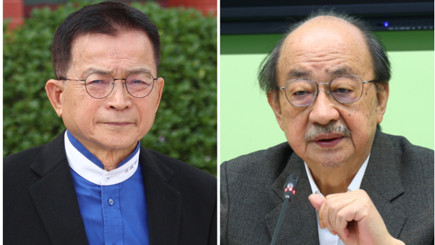 国民党“立委”赖士葆（左）、民进党“立院”党团总召柯建铭（右）。