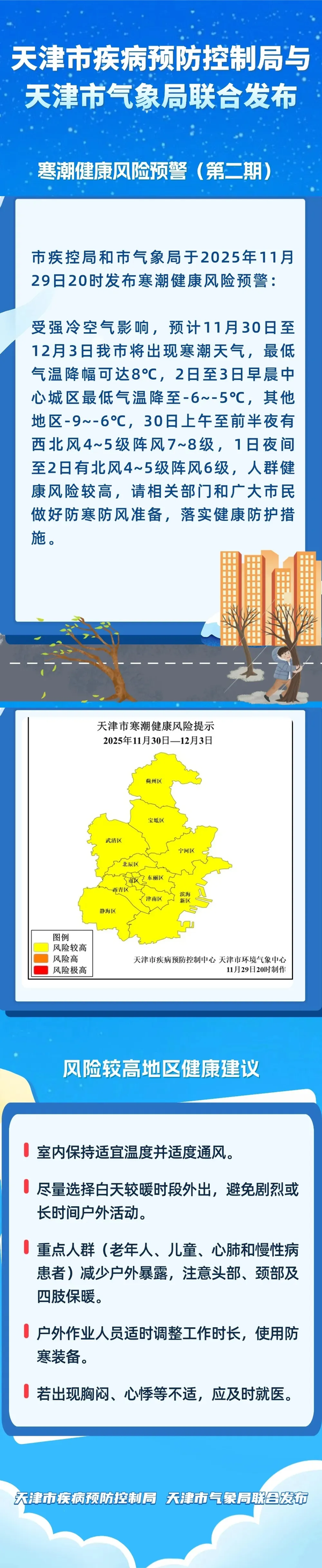 天津疾控中心发布12月健康风险提示