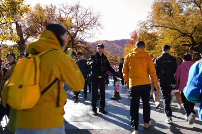 海淀警方守护彩叶观赏季