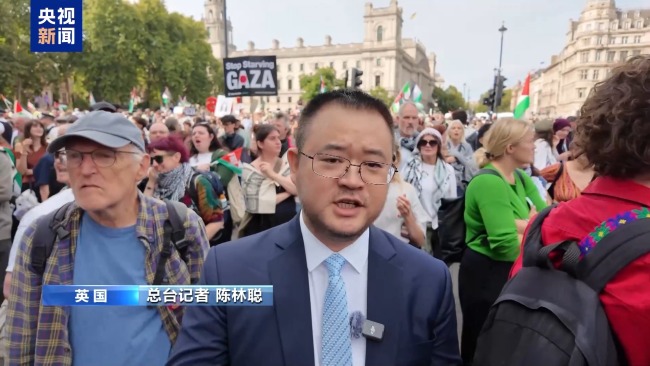 英国伦敦举行支持巴勒斯坦游行 警方抓捕参与者
