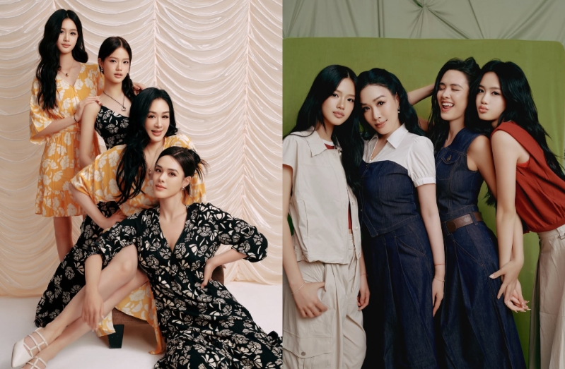 钟丽缇同框3女儿庆祝母亲节。