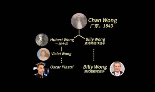 据查，皮亚斯特里奶奶的祖父是来自广东的华人。 微博