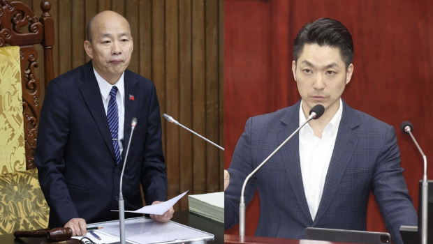 “立法院长”韩国瑜（左）、台北市长蒋万安（右）