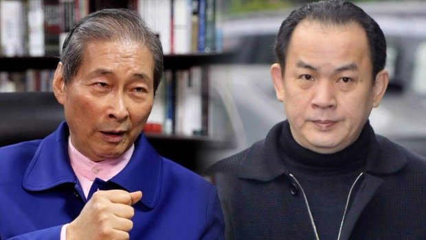 张安乐扶植的竹联帮前地堂堂主李宗奎将自行宣布接任帮主，与刘振南(右)恐闹双胞。