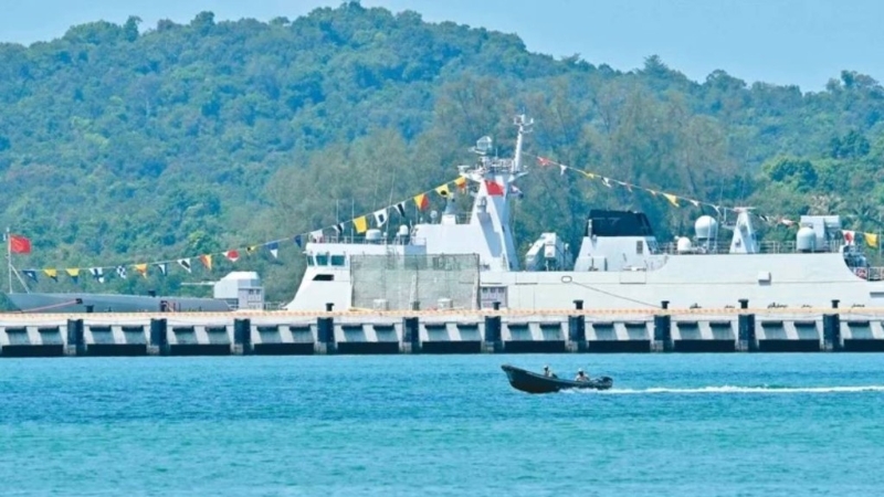 中国援建的云壤海军基地。 法新社