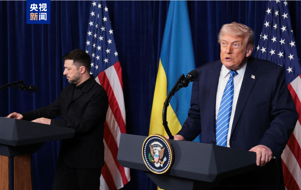 △特朗普与泽连斯基会谈后举行记者会