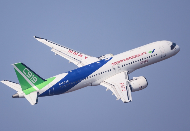 中国商飞制造的C919窄体干线民航客机。新华社 中国商飞制造的C919窄体干线民航客机。新华社