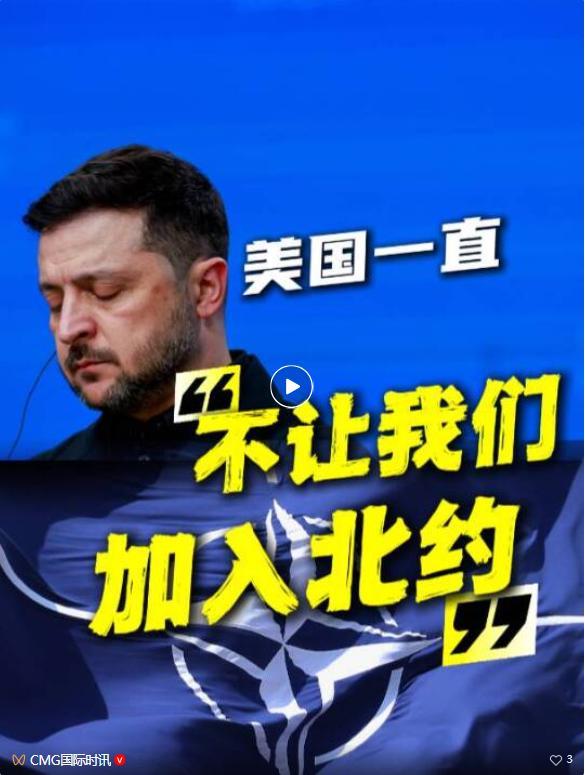 泽连斯基：美国一直不同意乌加入北约