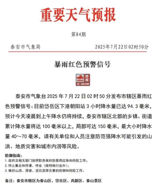 山东泰安一村通勤大桥被暴雨冲垮