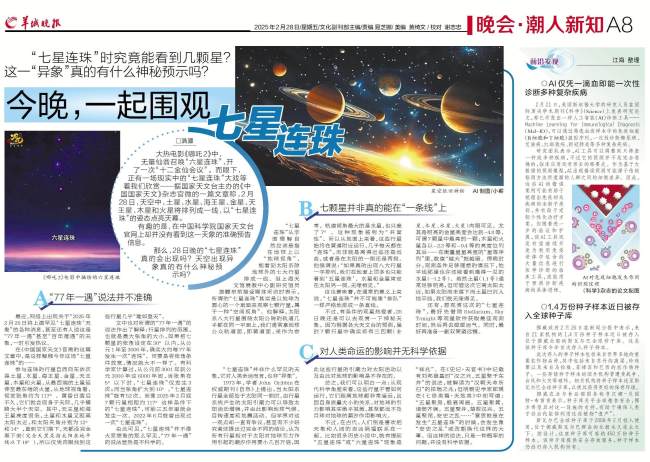 围观“七星连珠” 并非77年一遇奇观