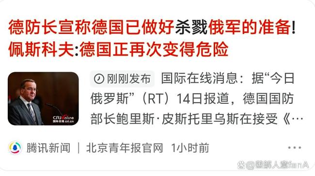 学者：德防长发表涉俄危险言论