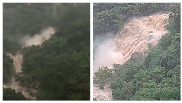 荃湾曹公潭山洪爆发 荃湾曹公潭山洪爆发
