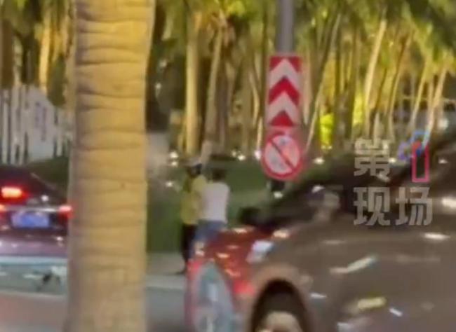 海口交警执法遭男子殴打