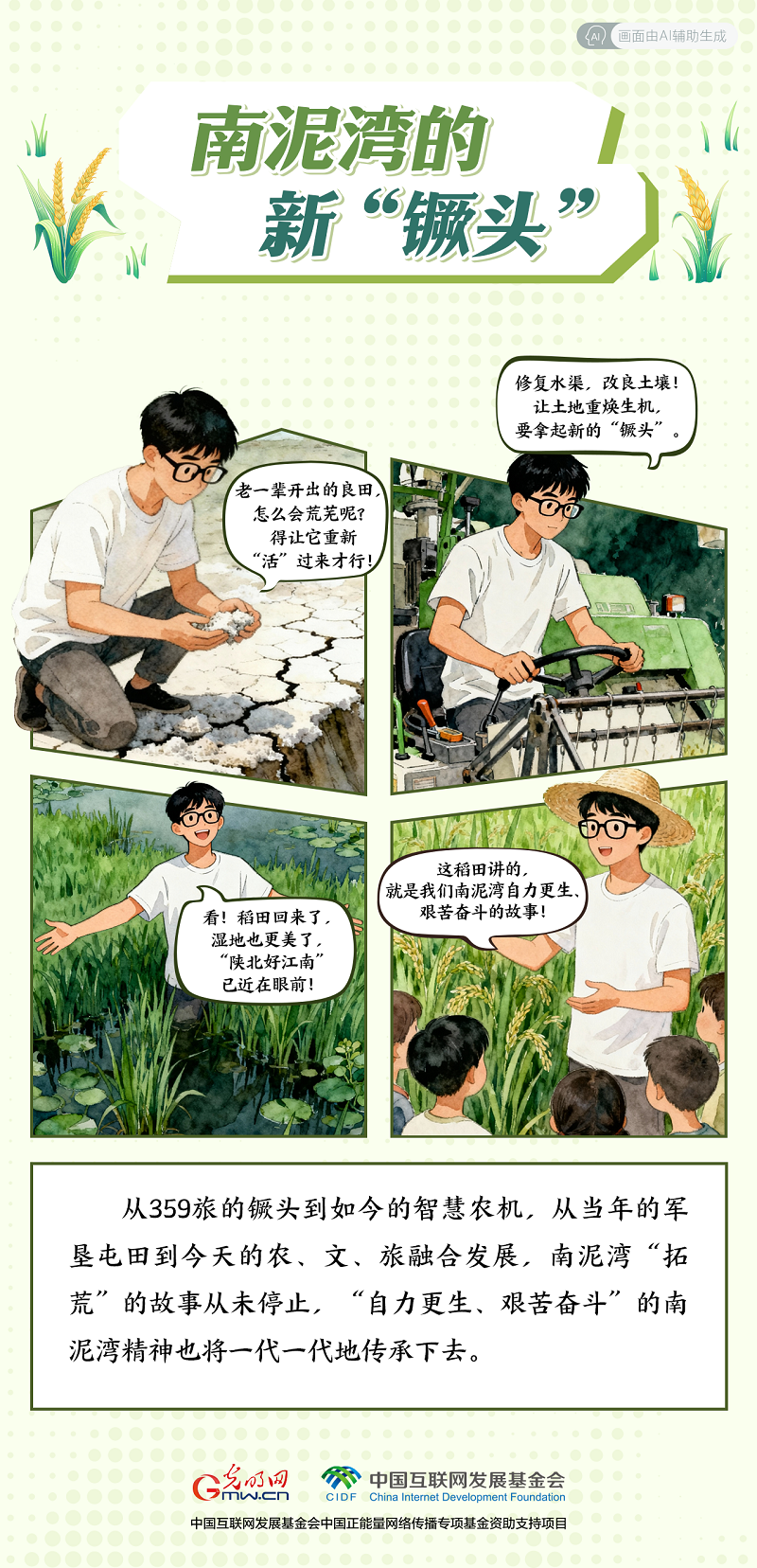 【我在老区“种”青春· AI漫画】南泥湾的新“镢头” 【我在老区“种”青春· AI漫画】南泥湾的新“镢头”