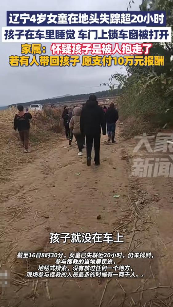 4岁女童在地头失踪超20小时家属发声