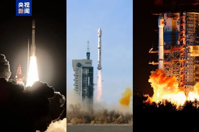 圆满成功×3 长征系列火箭一日三发