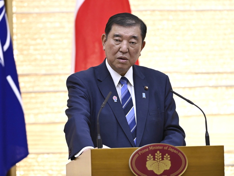 日本首相石破茂。美联社