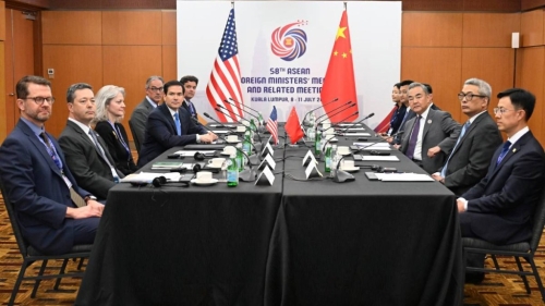 王毅日前与鲁比奥在吉隆坡会面。